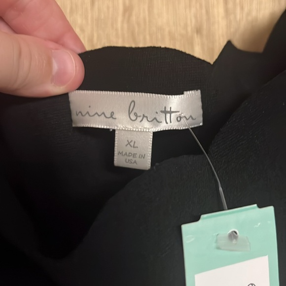 Nine Britton XL Black Vandalie Off the Shoulder Scallop Neckline Ponte Dress - Picture 6 of 9